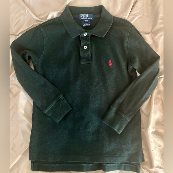 Polo Ralph Lauren Other - Polo Ralph Lauren Long Sleeve Mesh Cotton Polo Shirt Boy’s Size 4/4T